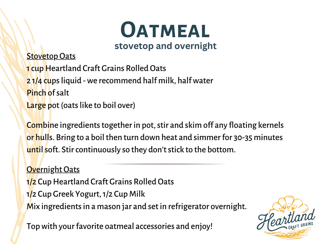 Oatmeal Stovetop and Overnight Heartland Craft Grains